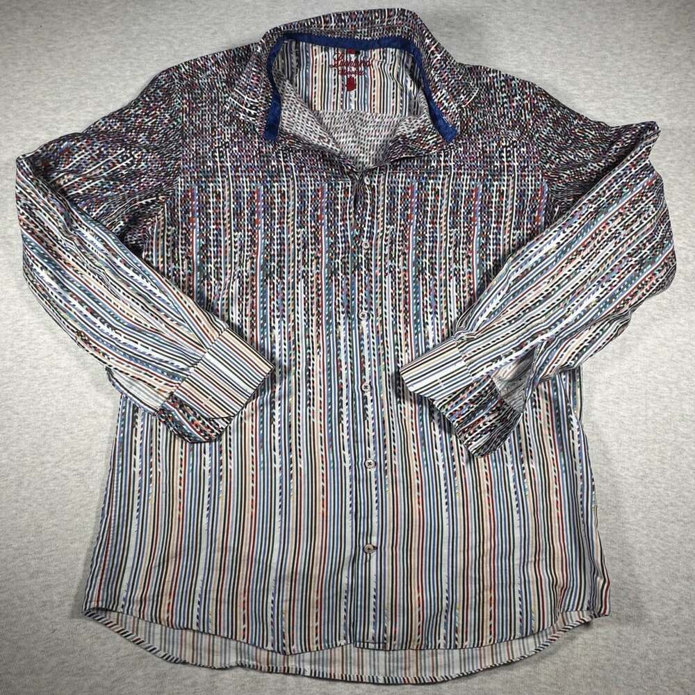 Luchiano Visconti Multicolored Striped Button Down Long Sleeve Shirt XL